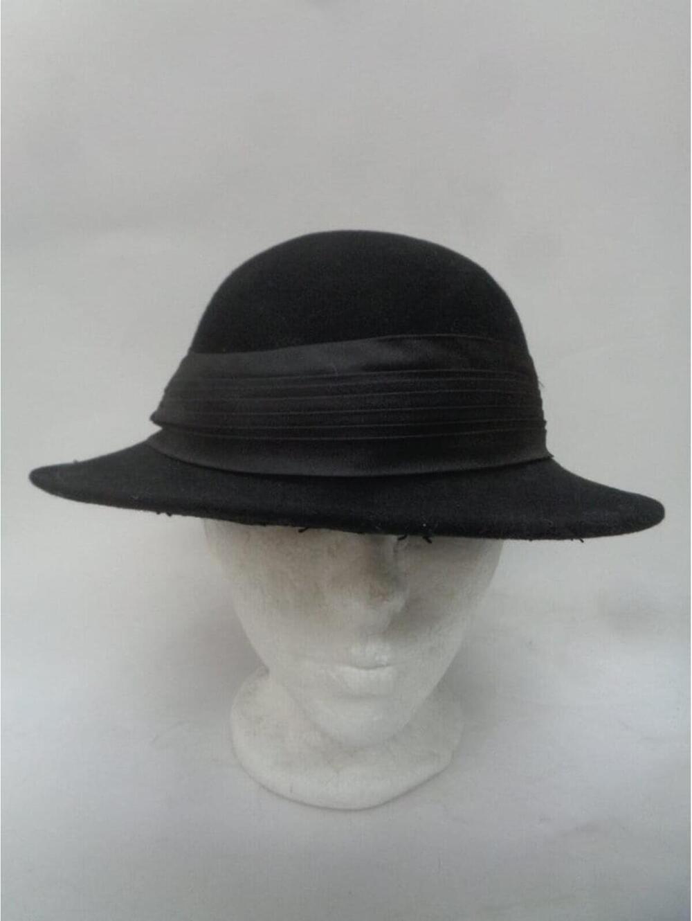 Excellent Black Wool Lancaster Hat Women Woman Size 22"